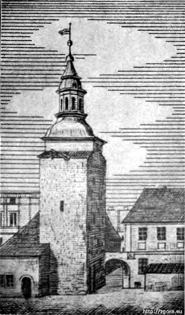 Historyczny wizerunek Wieży Łaziennej z 1515 roku
