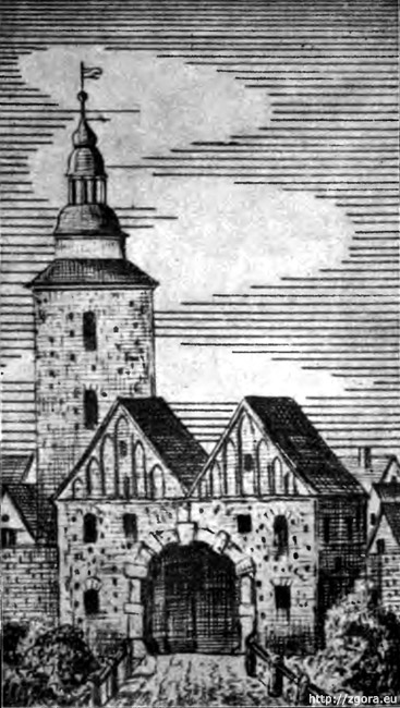 Historyczny wizerunek Wieży Łaziennej z 1780 roku