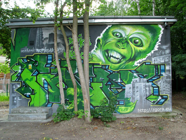 Mural na stacji transformatorowej przy Ogrodzie Botanicznym w Zielonej Górze