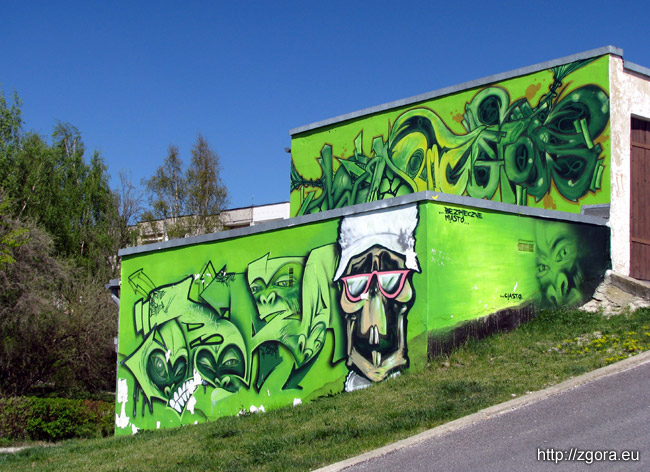 Graffiti na garażach w okolicach ul. Francuskiej w Zielonej Górze